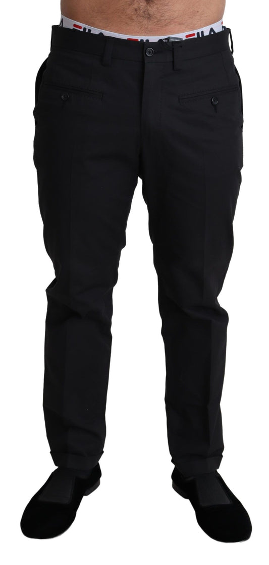 Dolce & Gabbana Elegant Black Stretch Cotton Trousers IT48 / M