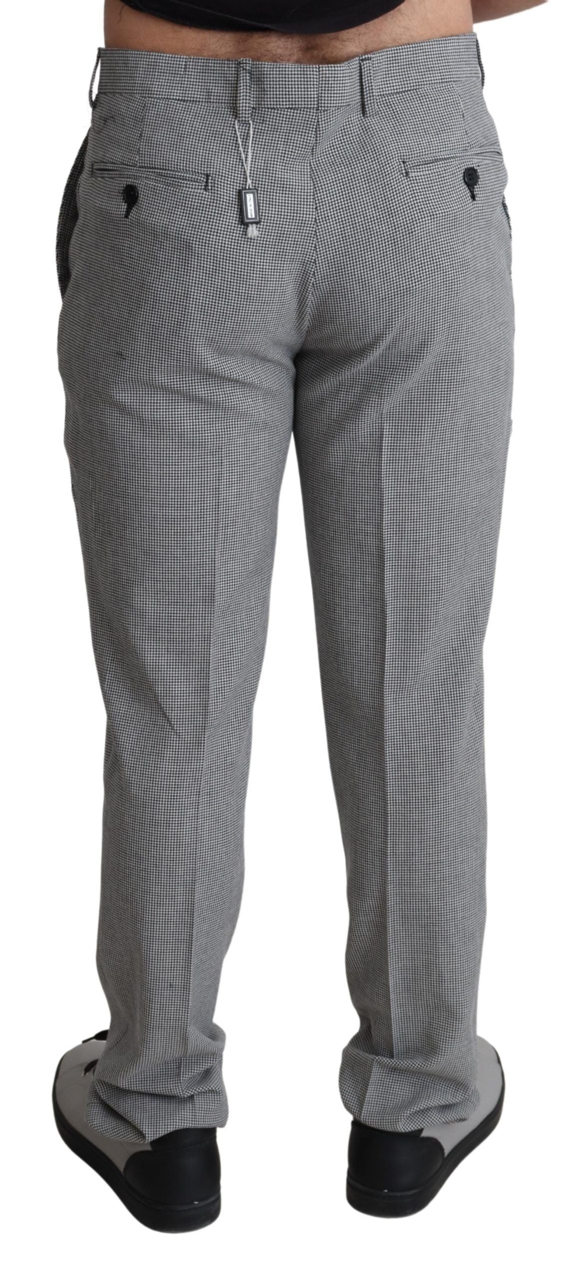 BENCIVENGA Elegant Checkered Wool Formal Trousers IT52 | XL