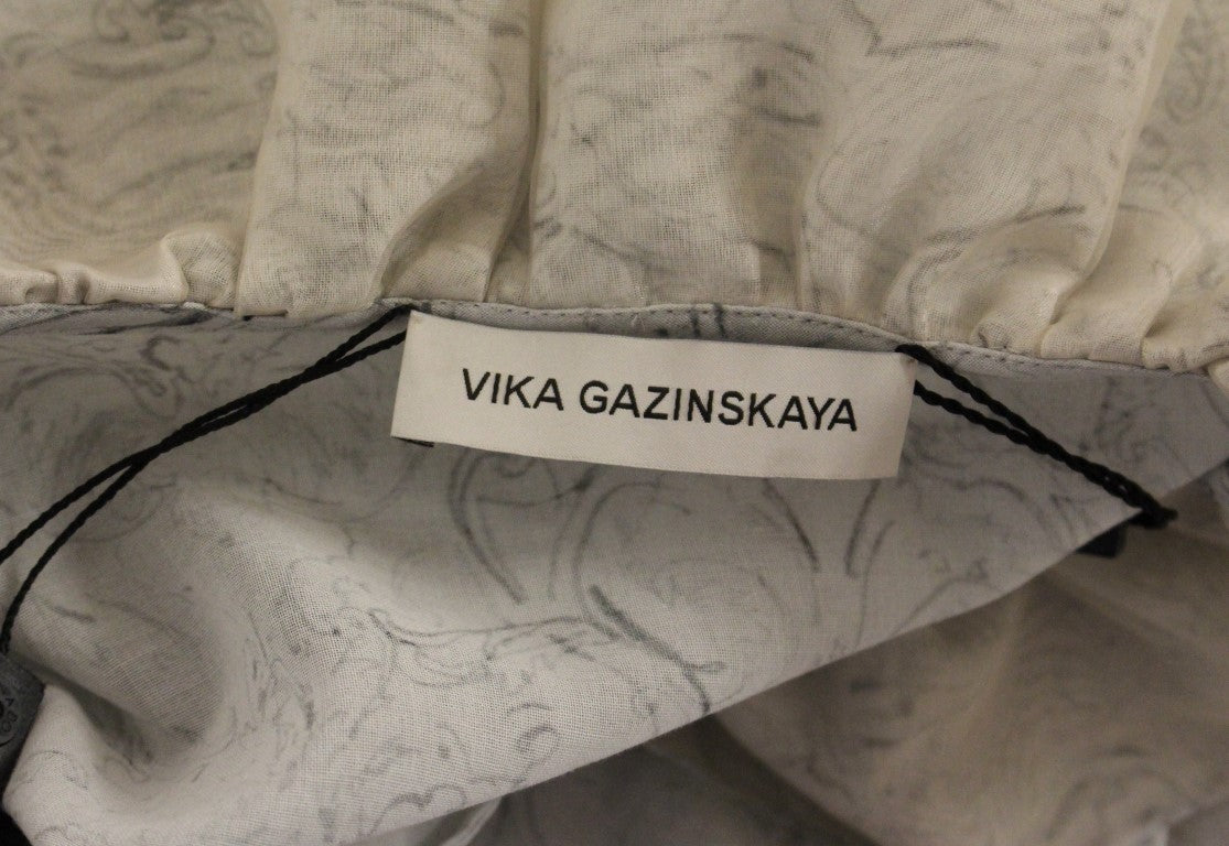 Vika Gazinskaya Elegant Blue Cotton Tunic Blouse IT36 | XXS