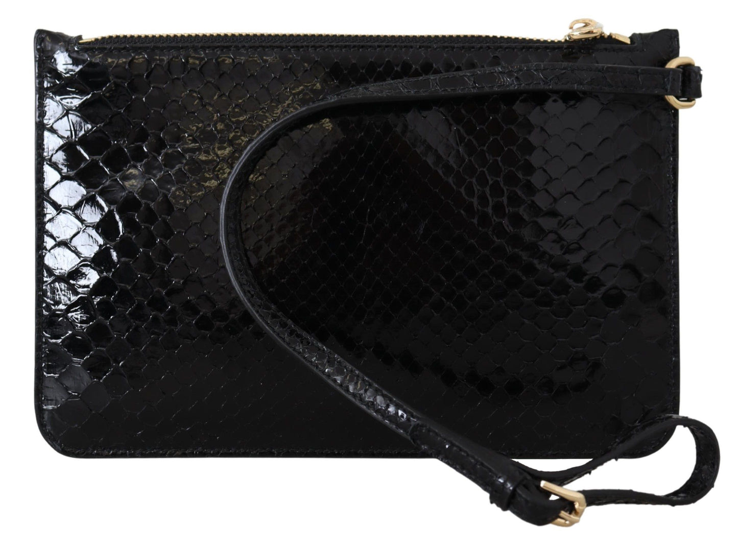 Dolce & Gabbana Exotic Leather Black Wristlet Wallet