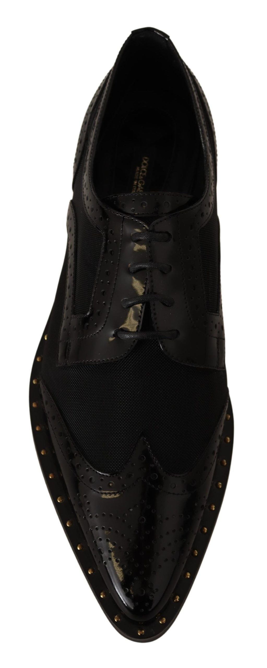 Dolce & Gabbana Elegant Gold-Trimmed Black Oxford Lace-Ups EU35 / US4.5