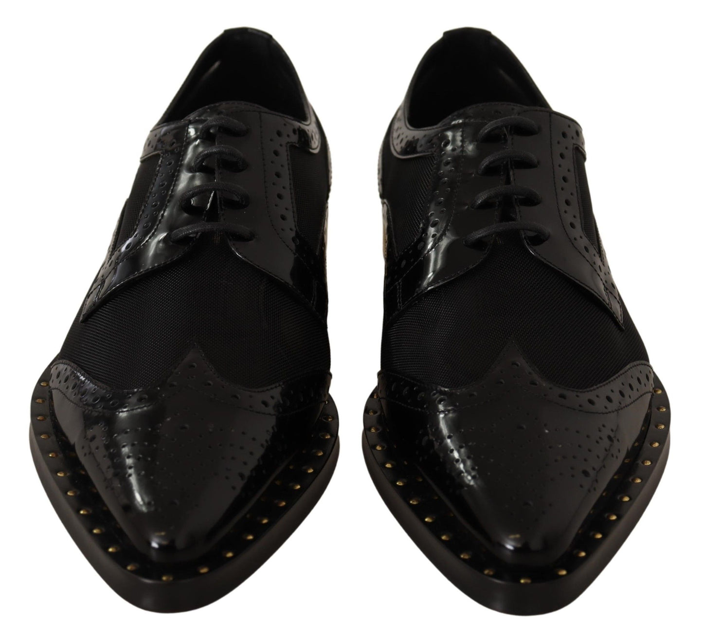 Dolce & Gabbana Elegant Gold-Trimmed Black Oxford Lace-Ups EU35 / US4.5