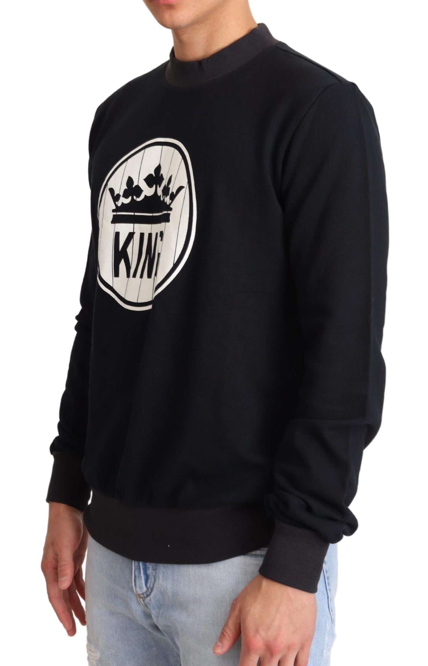 Dolce & Gabbana Regal Crown Motive Crewneck Sweater IT46 / S