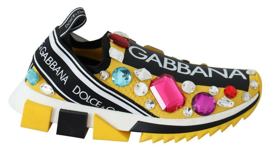 Dolce & Gabbana Embellished Yellow Sorrento Sneakers EU36 / US5.5