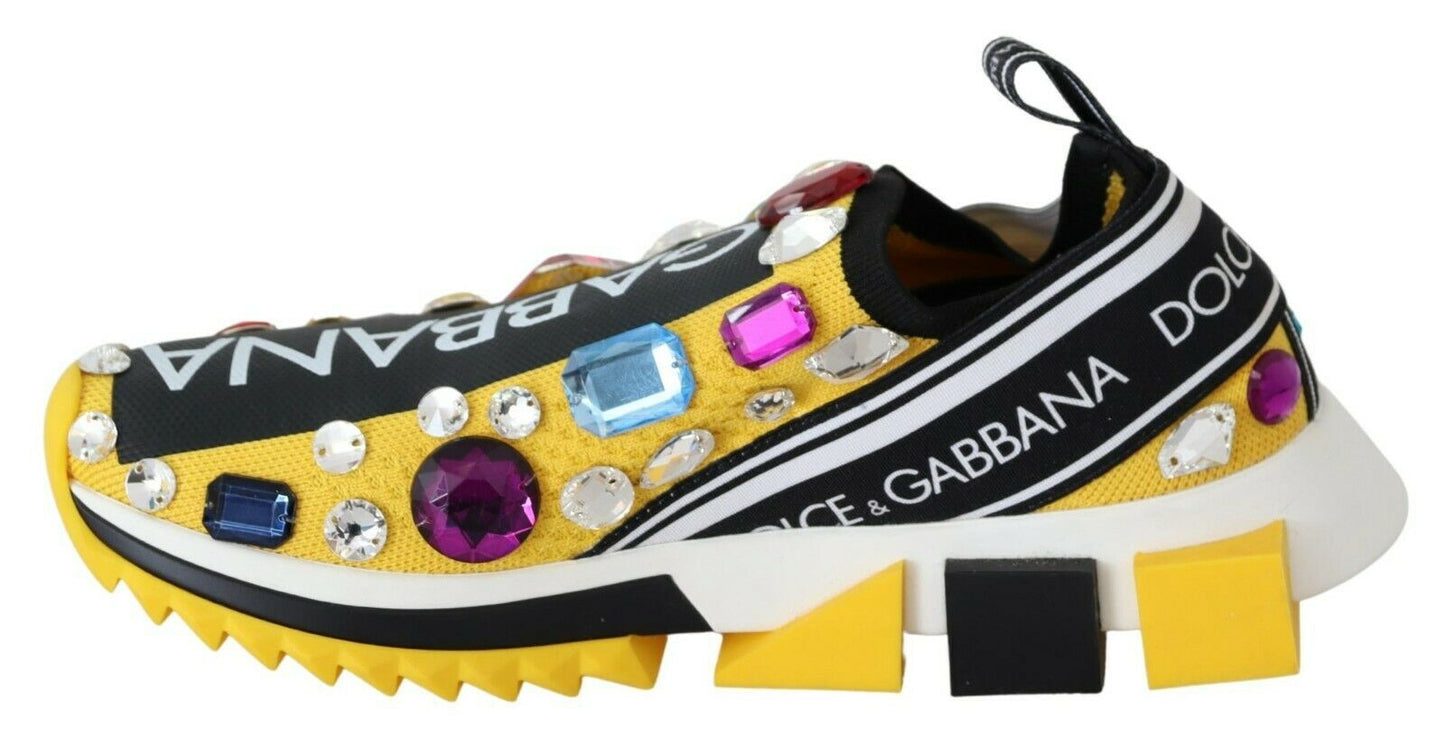 Dolce & Gabbana Embellished Yellow Sorrento Sneakers EU36 / US5.5