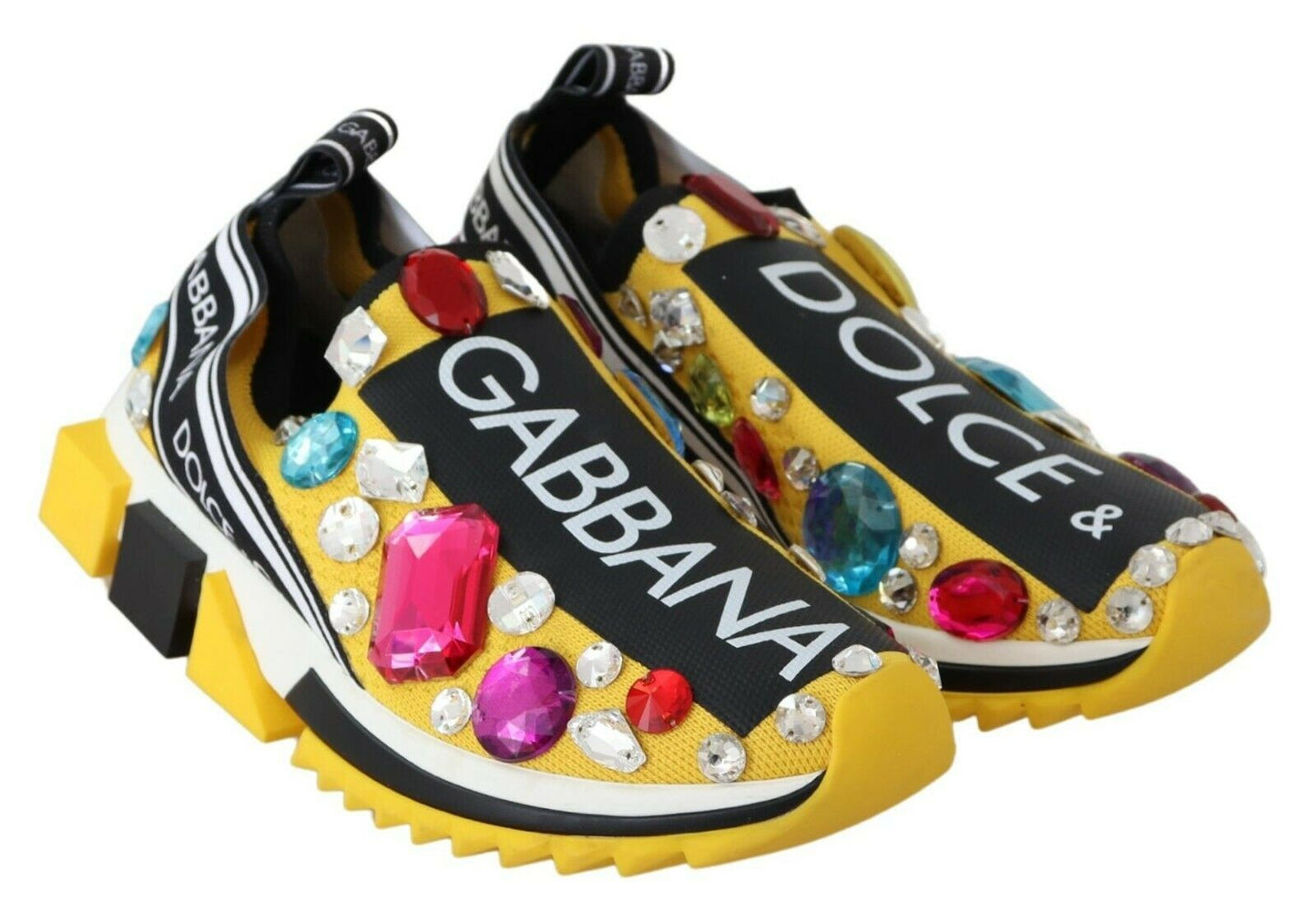 Dolce & Gabbana Embellished Yellow Sorrento Sneakers EU36 / US5.5