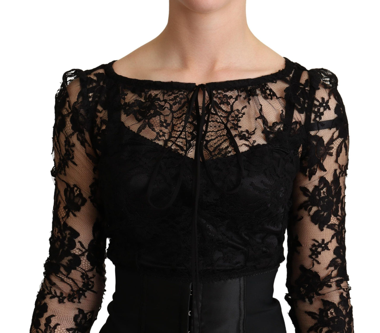 Dolce & Gabbana Elegant Black Lace Mini-Dress Delight IT36 / XS