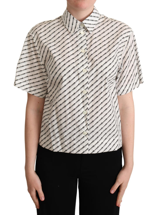 Dolce & Gabbana Elegant Dotted Cotton Polo Top IT42 | M