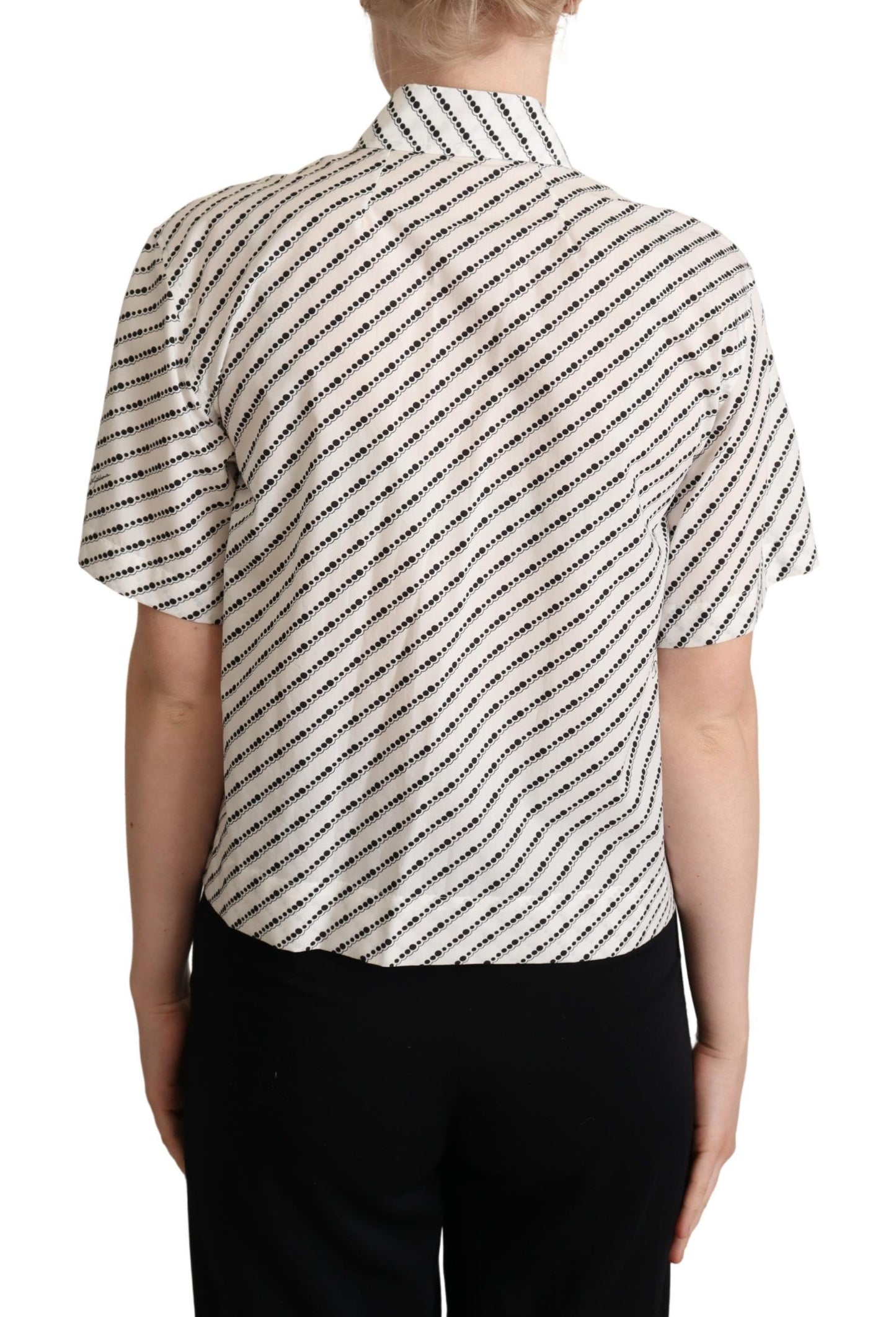 Dolce & Gabbana Elegant Dotted Cotton Polo Top IT42 | M