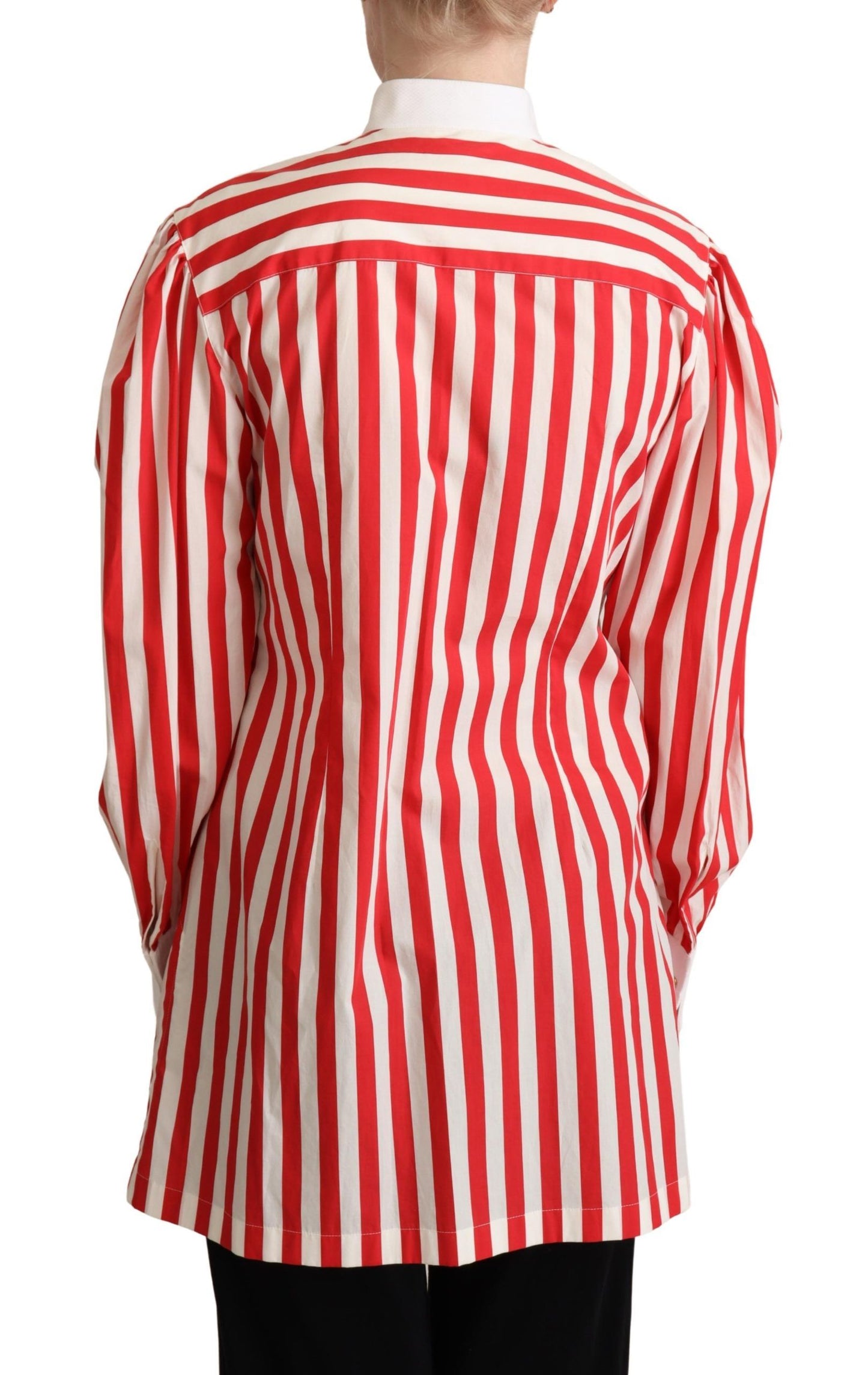 Dolce & Gabbana Elegant Red and White Stripe Cotton Polo Top IT40 | S