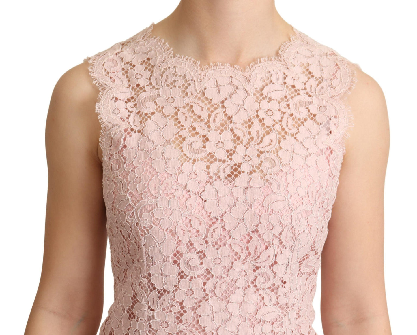 Dolce & Gabbana Elegant Pink Lace Sleeveless Blouse IT38 | XS