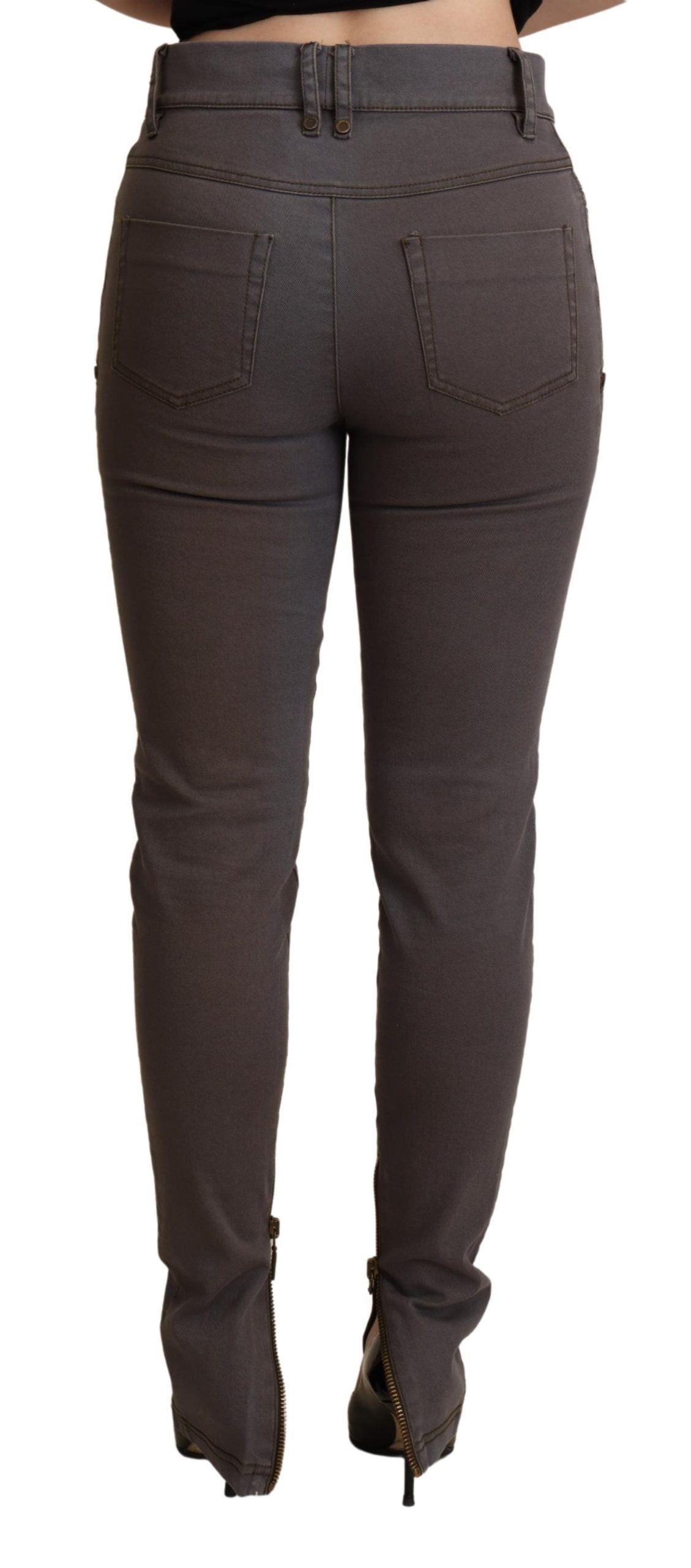 PLEIN SUD Chic Brown Slim-Fit Skinny Jeans IT38 | XS