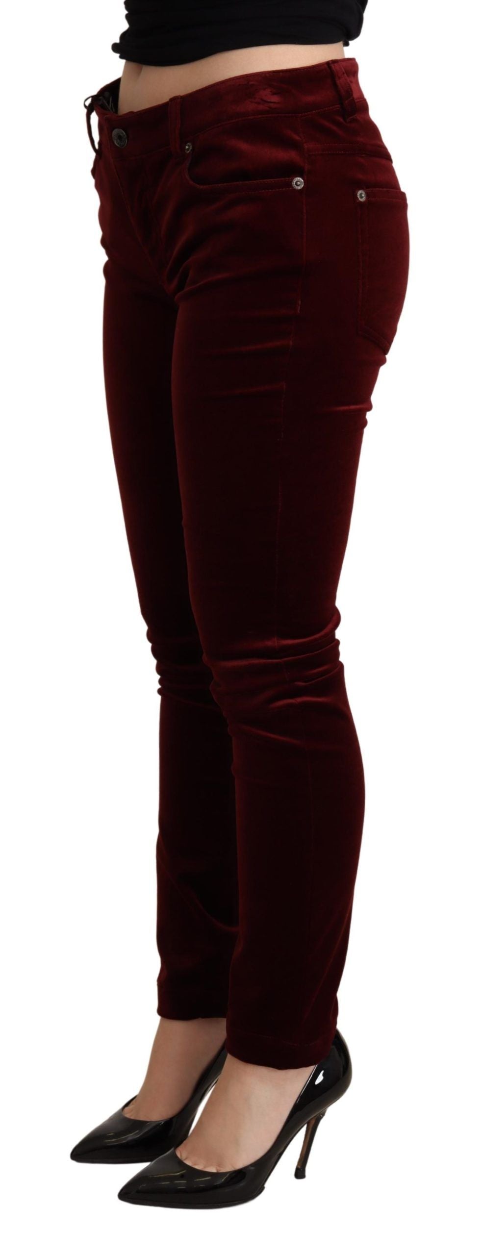 Dolce & Gabbana Exquisite Bordeaux Red Skinny Pants IT36 / XS