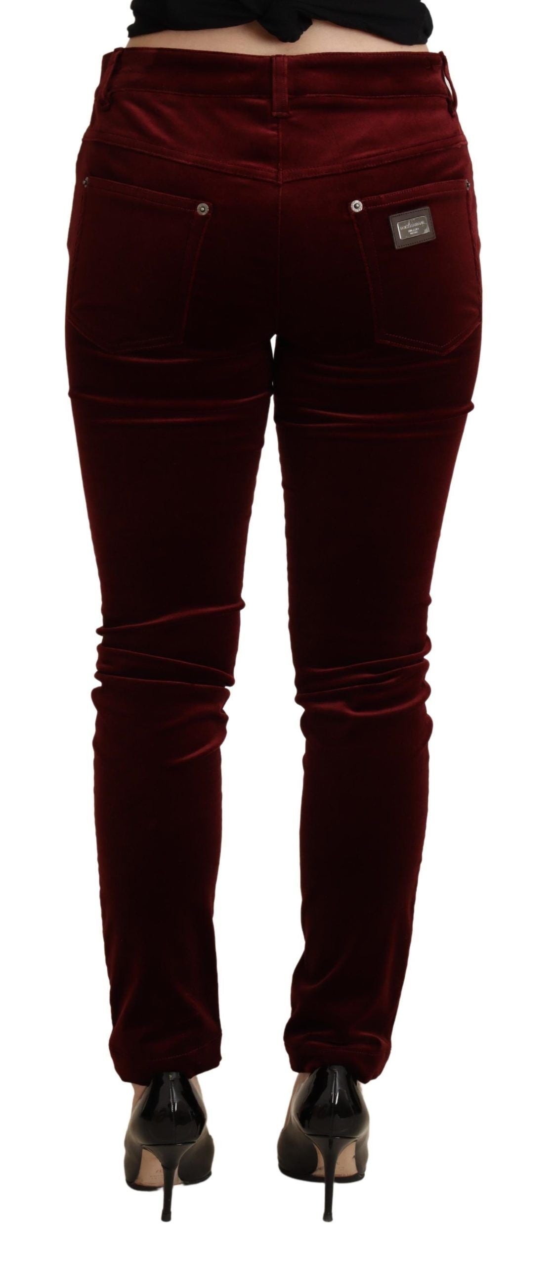 Dolce & Gabbana Exquisite Bordeaux Red Skinny Pants IT36 / XS