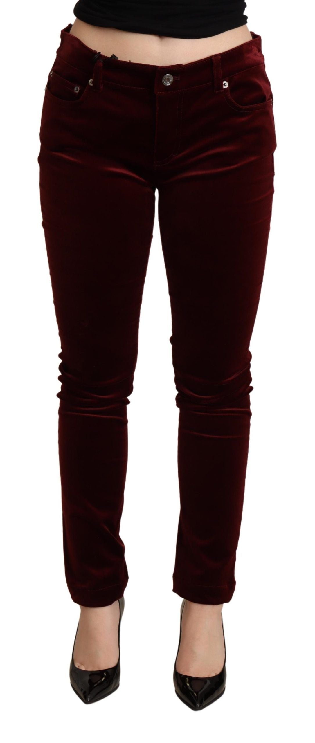 Dolce & Gabbana Exquisite Bordeaux Red Skinny Pants IT36 / XS