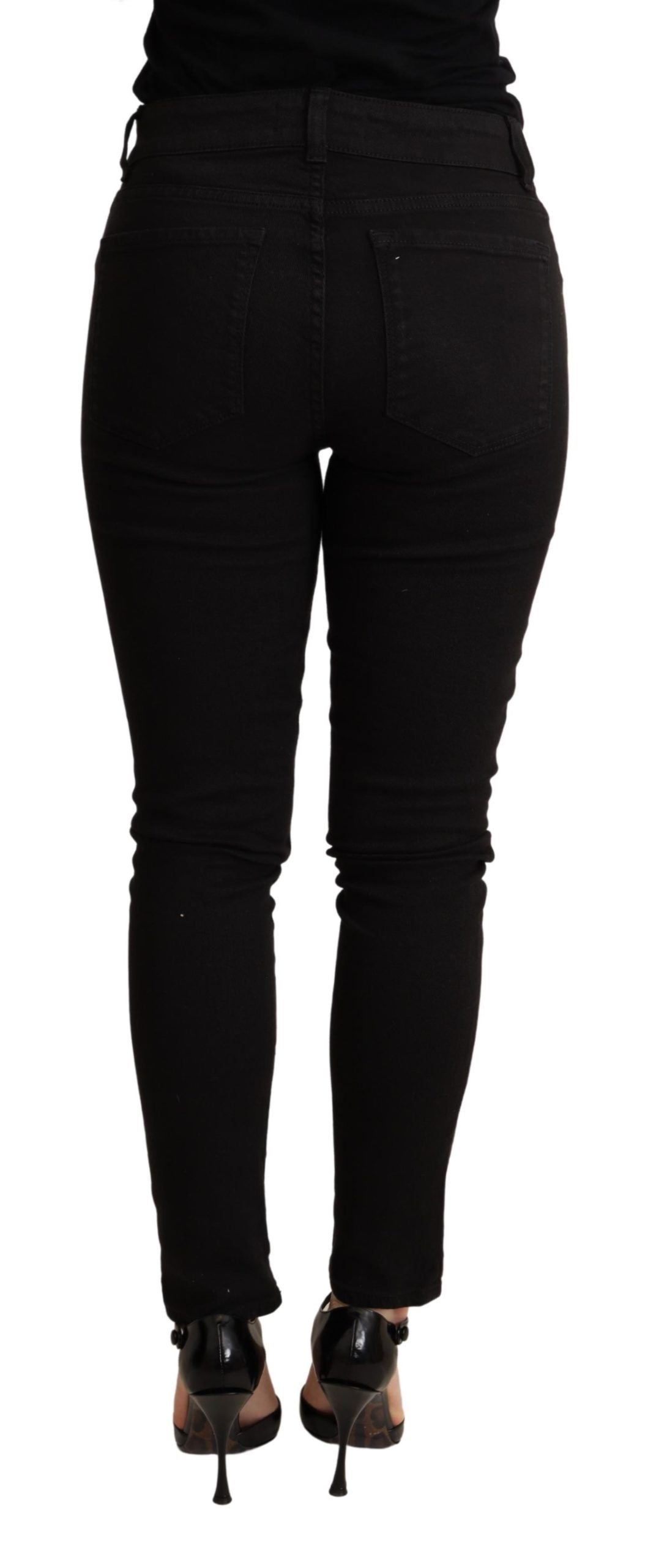 Dolce & Gabbana Elegant Slim Black Skinny Jeans IT38 | XS