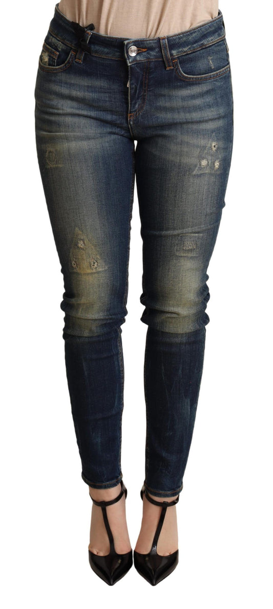 Dolce & Gabbana Elegant Slim-Fit Dark Blue Skinny Jeans IT38 | XS