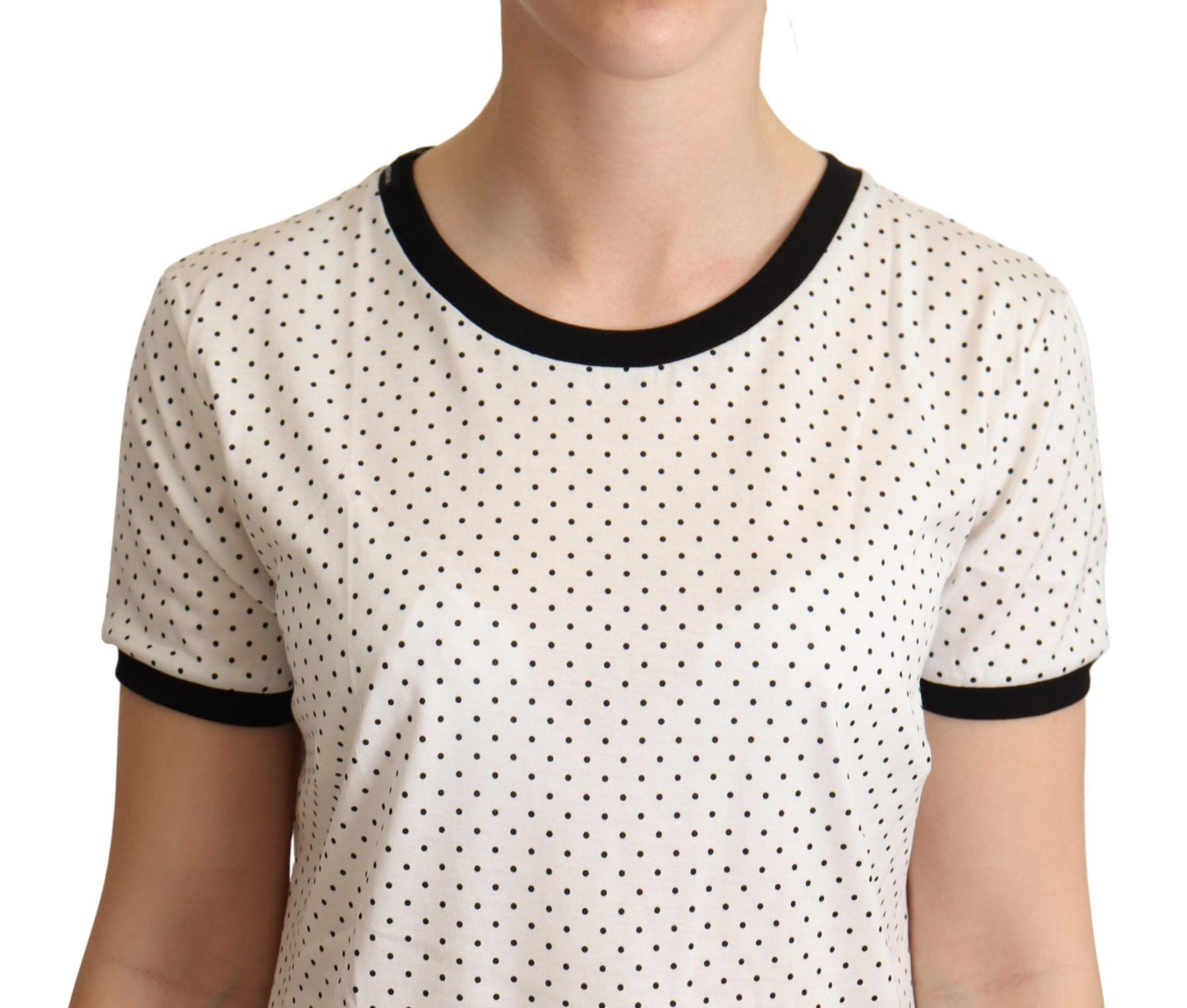 Dolce & Gabbana Polka Dot Crewneck Cotton Tee IT46 / XL