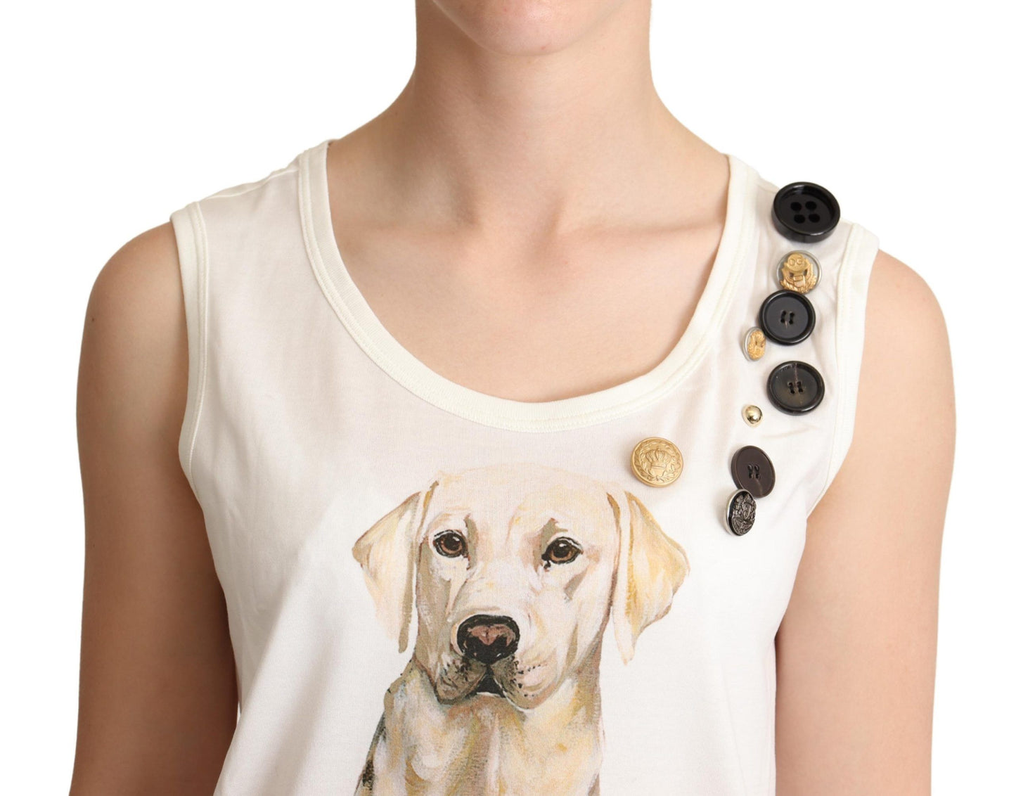 Dolce & Gabbana Chic Canine Floral Sleeveless Tank IT38 / XS