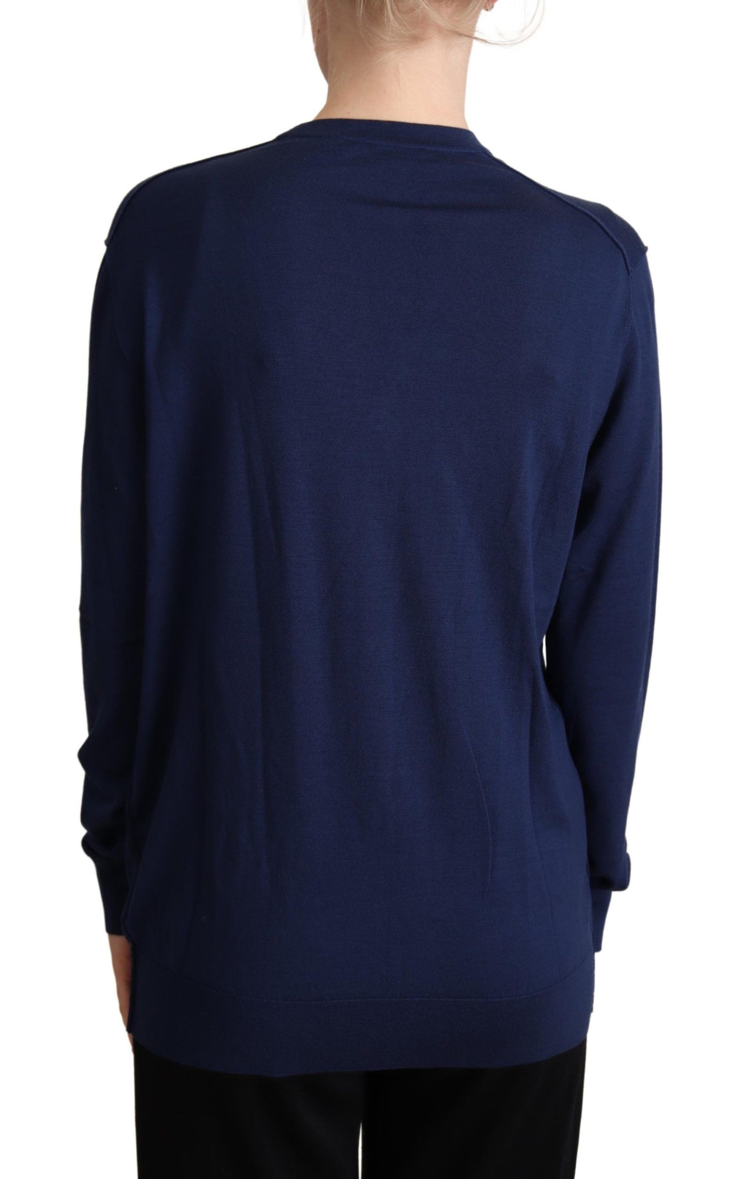 Dolce & Gabbana Elegant Virgin Wool Blue Cardigan IT42 | M