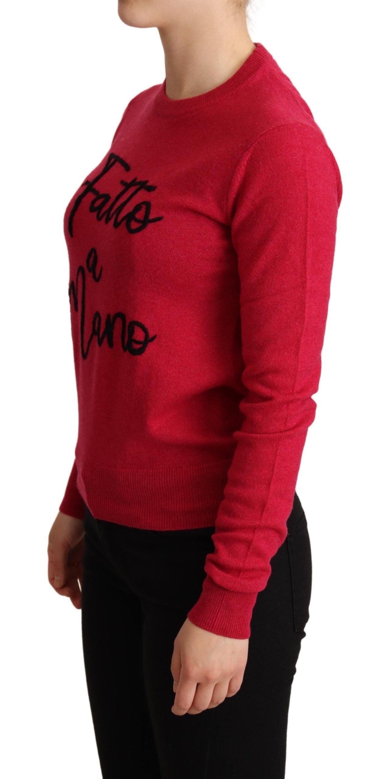 Dolce & Gabbana Chic Pink Cashmere Blend Crewneck Pullover IT44 / L