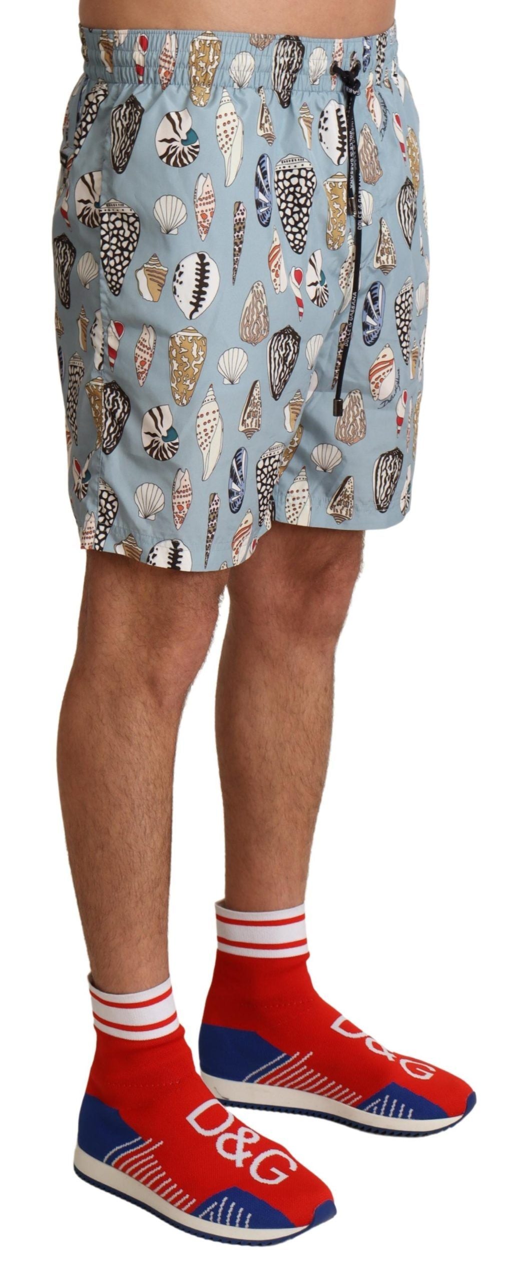 Dolce & Gabbana Elegant Seashell Print Swim Trunks IT3 / XS