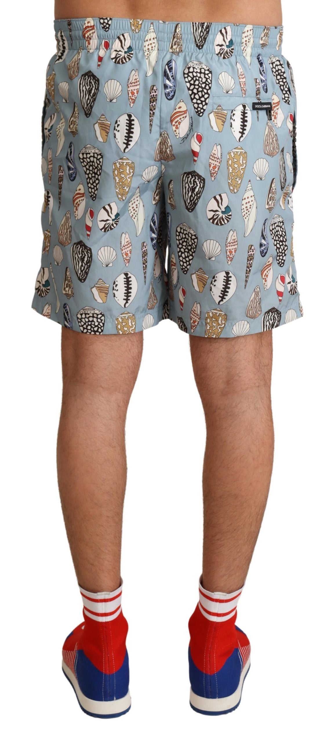 Dolce & Gabbana Elegant Seashell Print Swim Trunks IT3 / XS