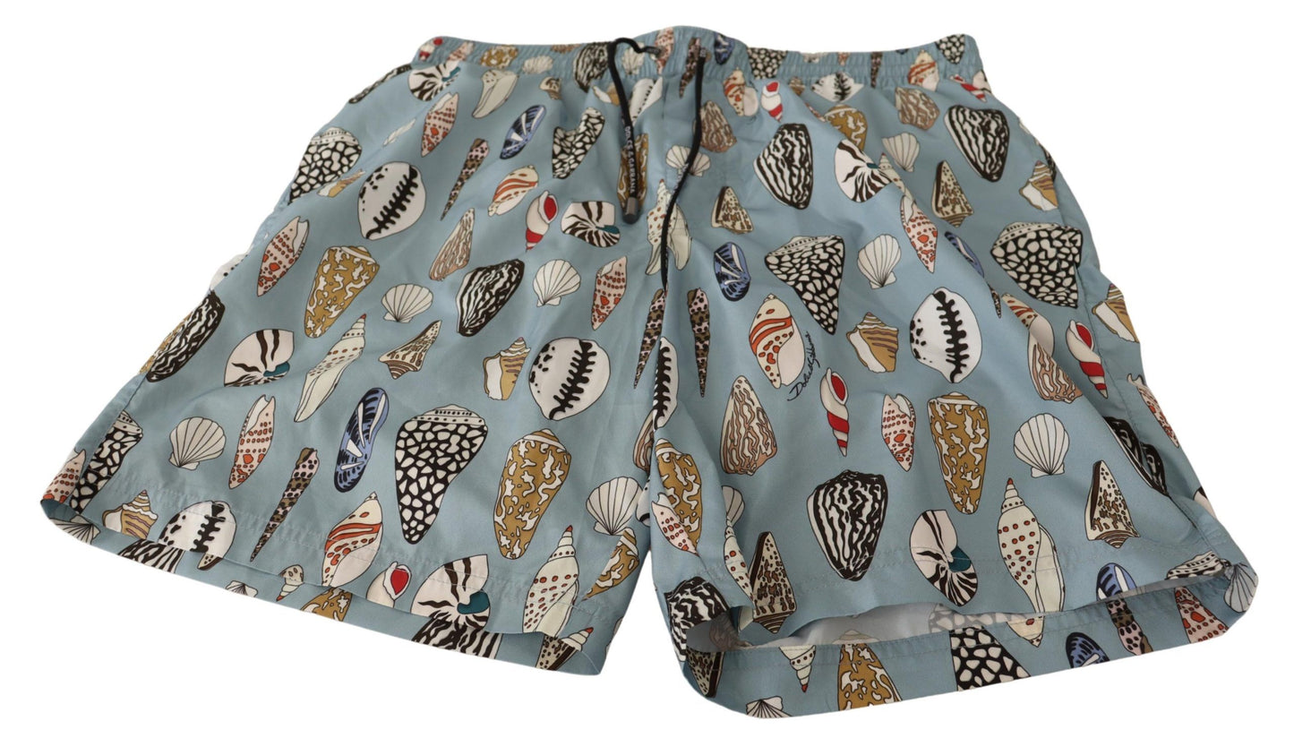 Dolce & Gabbana Elegant Seashell Print Swim Trunks IT3 / XS