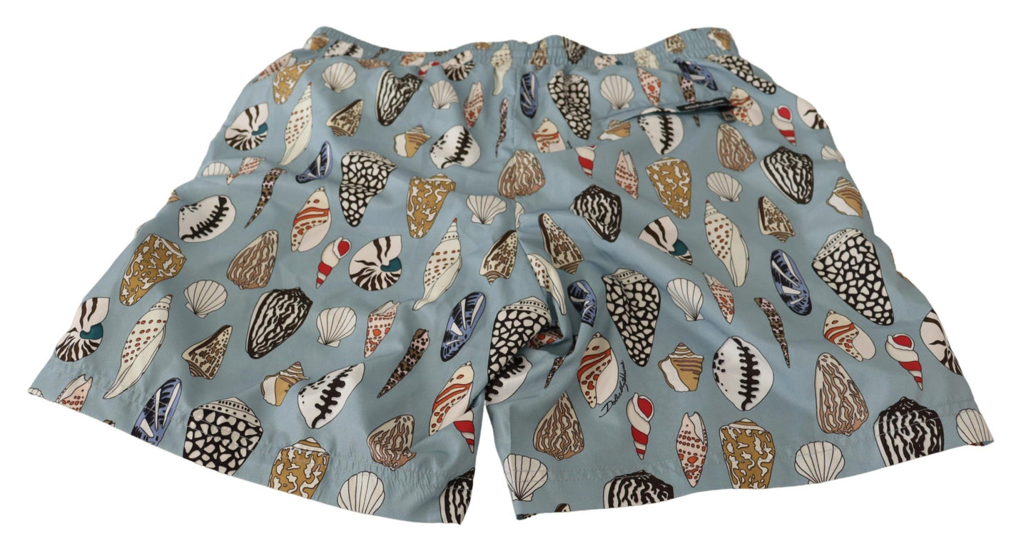 Dolce & Gabbana Elegant Seashell Print Swim Trunks IT3 / XS