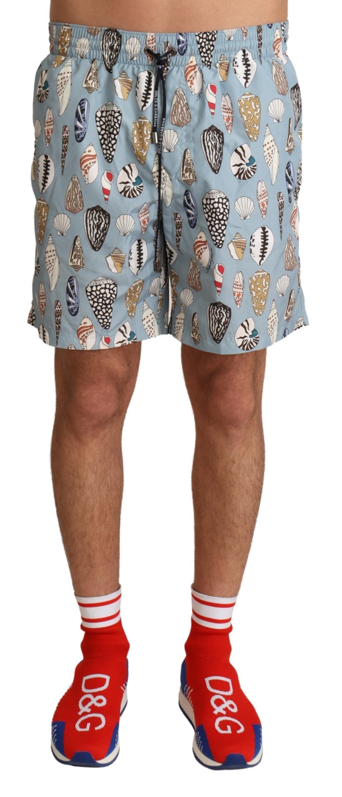 Dolce & Gabbana Elegant Seashell Print Swim Trunks IT3 / XS