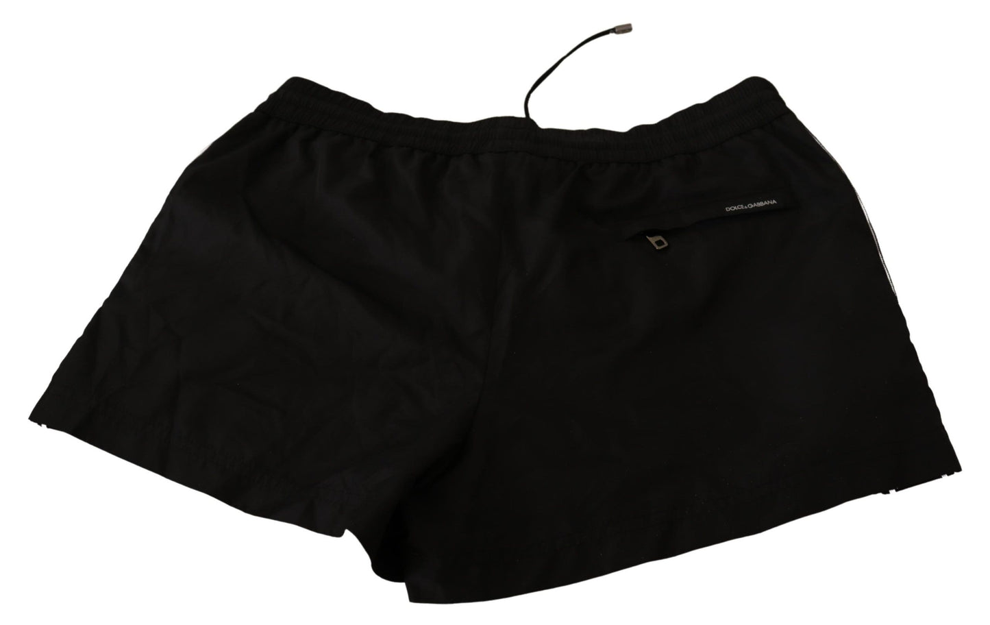 Dolce & Gabbana Elegant Black KING Motive Swim Trunks IT3 / XS