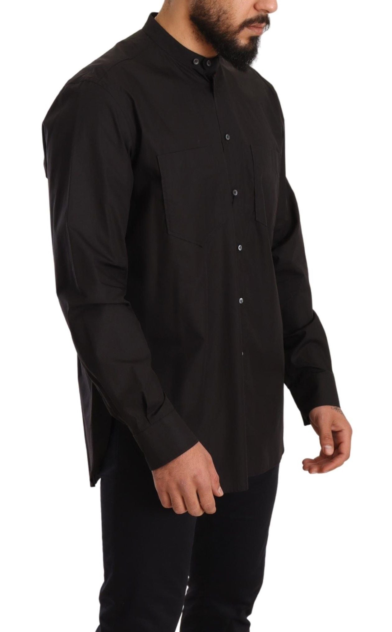 Dolce & Gabbana Elegant Black 100% Cotton Men's Shirt IT38 / XS