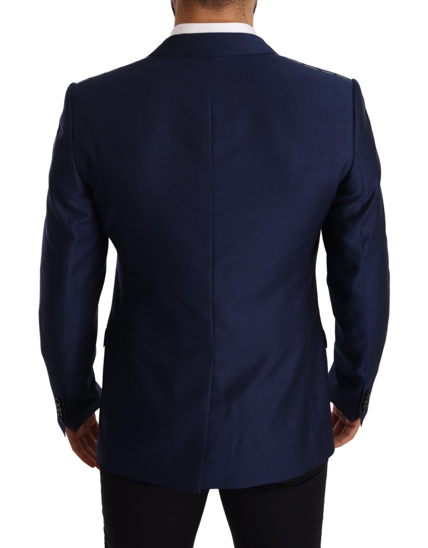 Dolce & Gabbana Elegant Blue Virgin Wool Martini Blazer IT50 / L