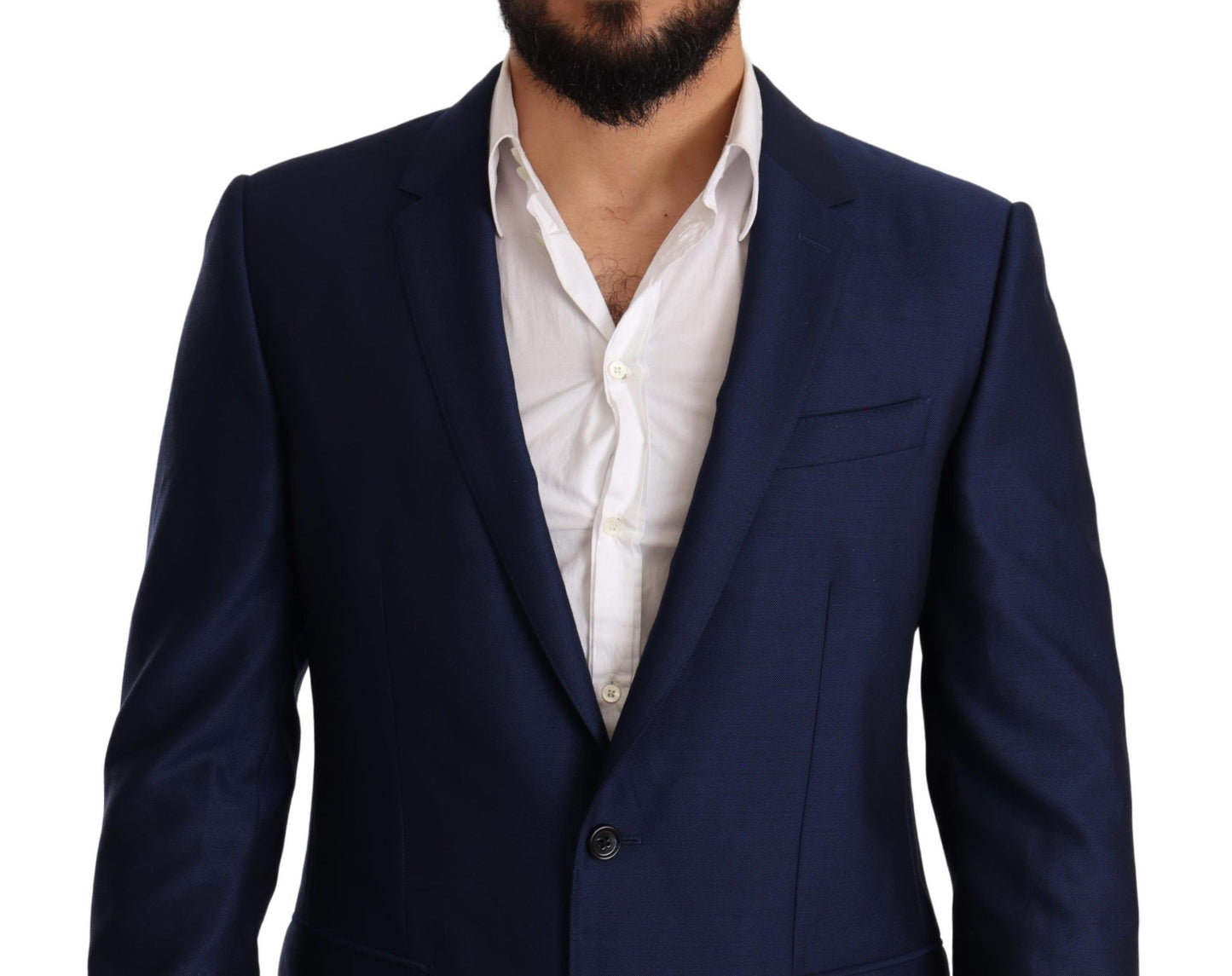 Dolce & Gabbana Elegant Blue Virgin Wool Martini Blazer IT50 / L