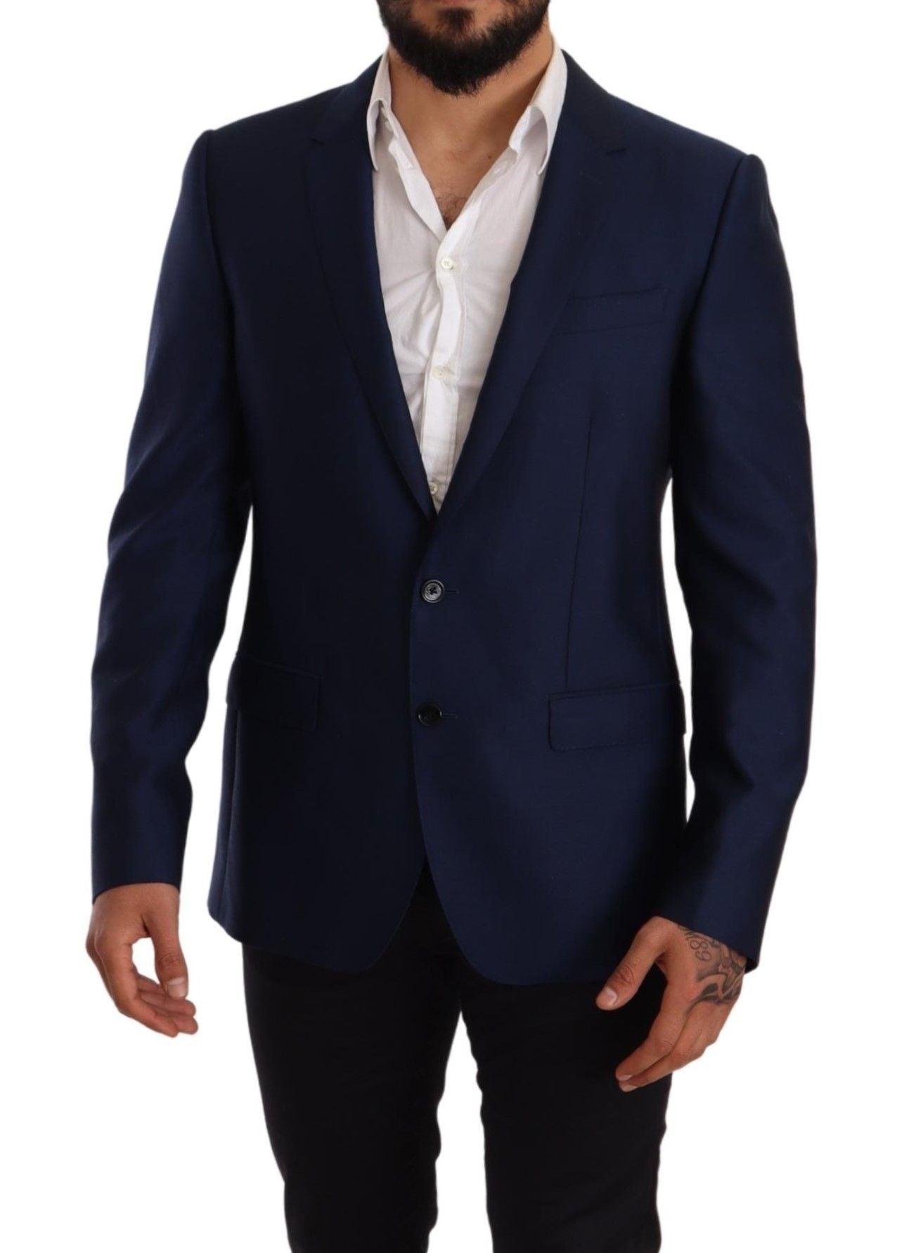 Dolce & Gabbana Elegant Blue Virgin Wool Martini Blazer IT50 / L