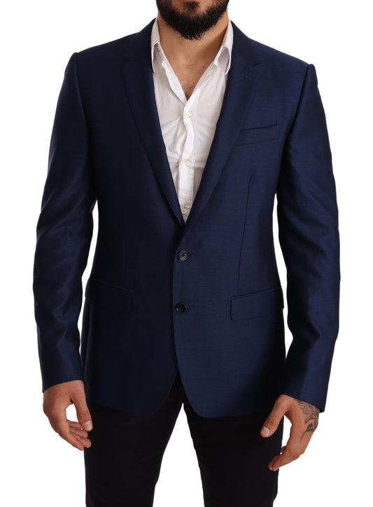 Dolce & Gabbana Elegant Blue Virgin Wool Martini Blazer IT50 / L