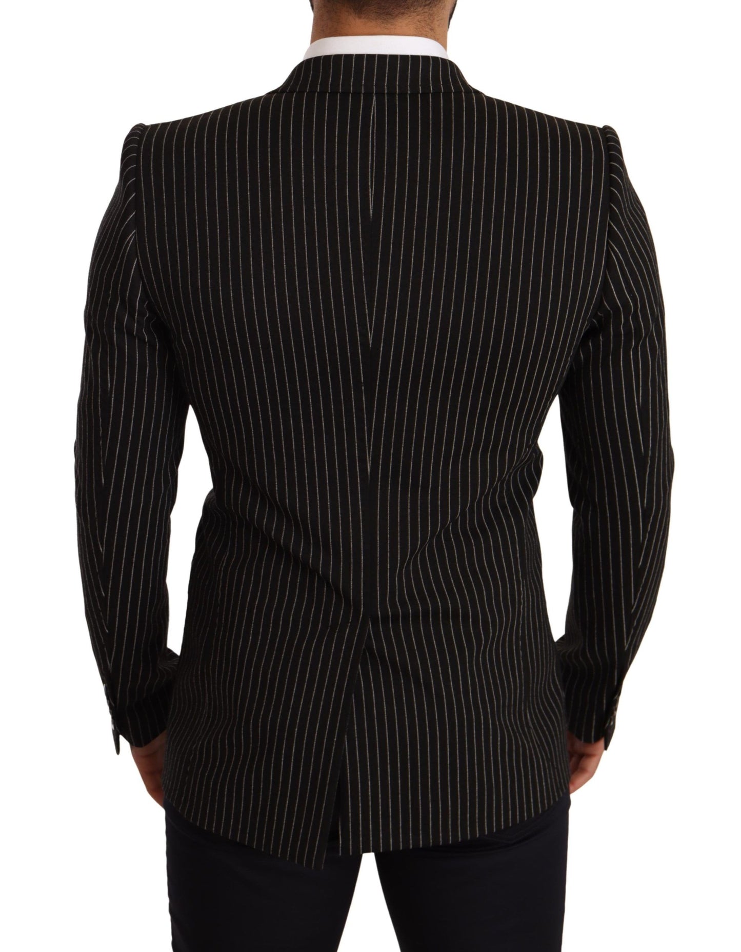 Dolce & Gabbana Elegant Striped Wool Blazer with Silk Lining IT48 / M