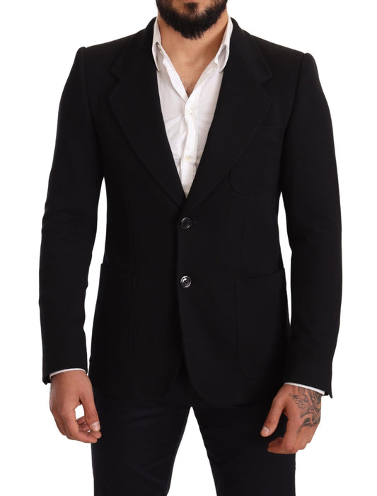 Dolce & Gabbana Elegant Slim Fit Black Cotton Blazer IT48 / M