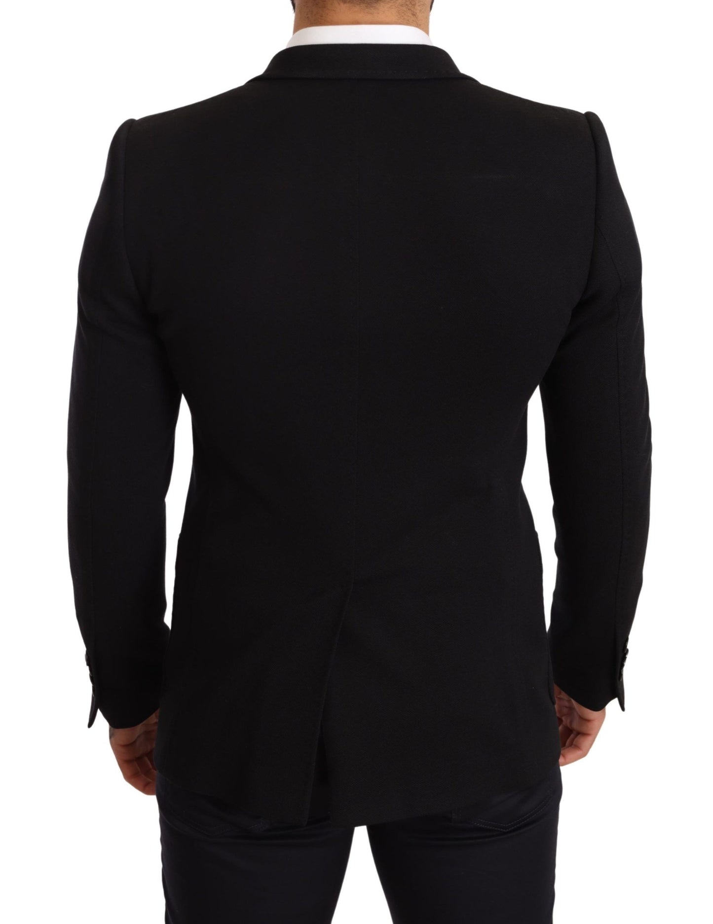 Dolce & Gabbana Elegant Slim Fit Black Cotton Blazer IT48 / M