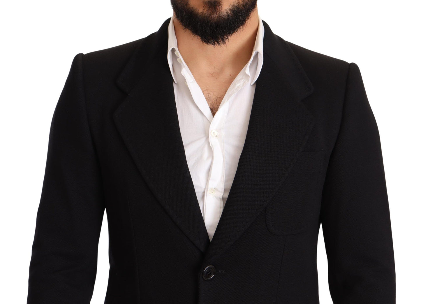 Dolce & Gabbana Elegant Slim Fit Black Cotton Blazer IT48 / M