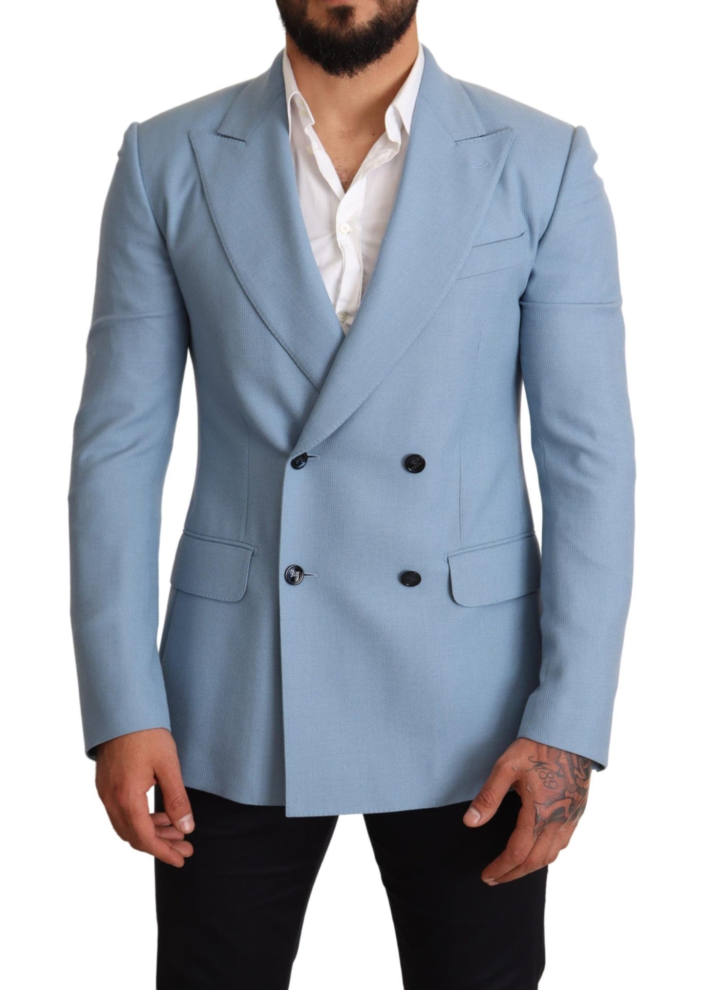 Dolce & Gabbana Elegant Blue Cashmere-Silk Men's Blazer IT48 / M