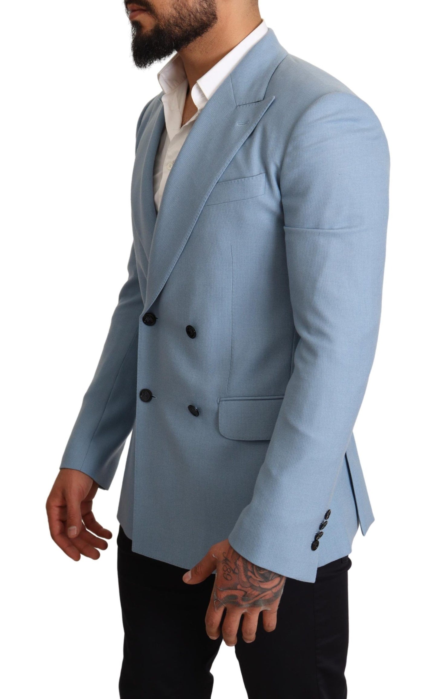 Dolce & Gabbana Elegant Blue Cashmere-Silk Men's Blazer IT48 / M