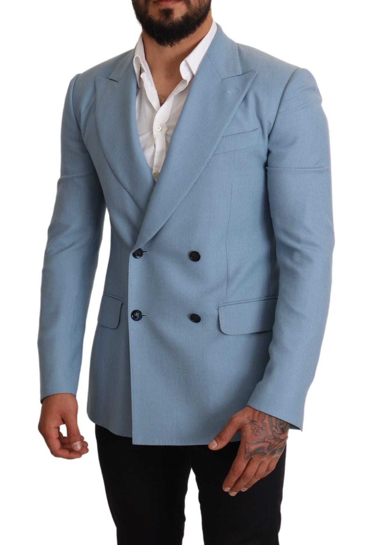 Dolce & Gabbana Elegant Blue Cashmere-Silk Men's Blazer IT48 / M