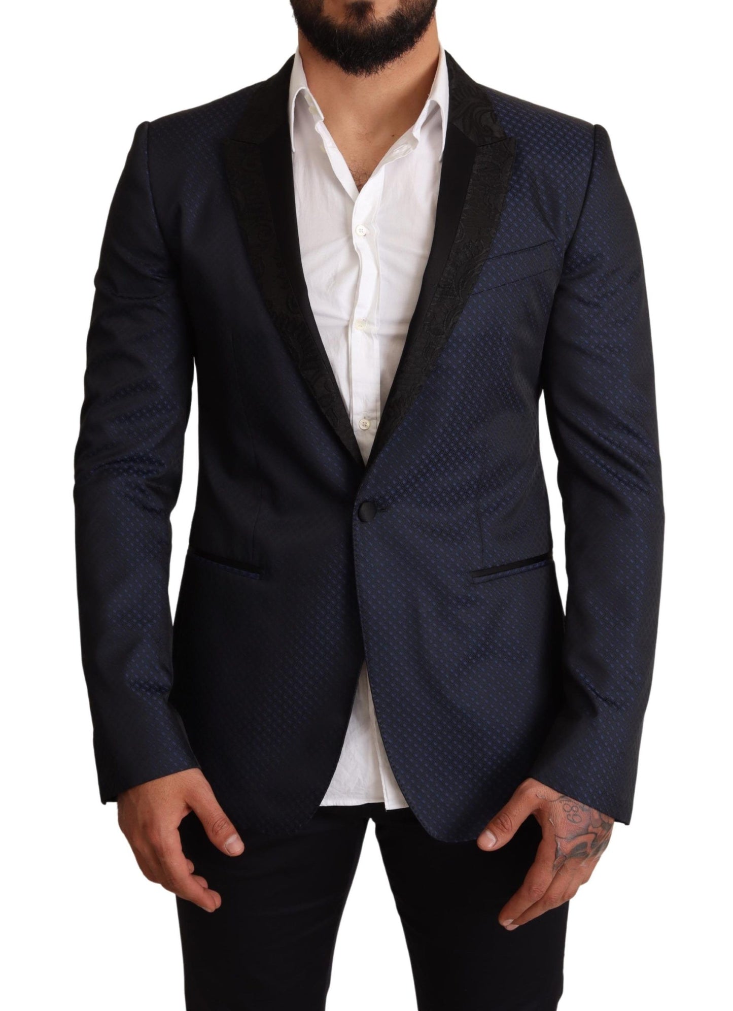 Dolce & Gabbana Elegant Blue Slim Fit Martini Blazer IT48 / M