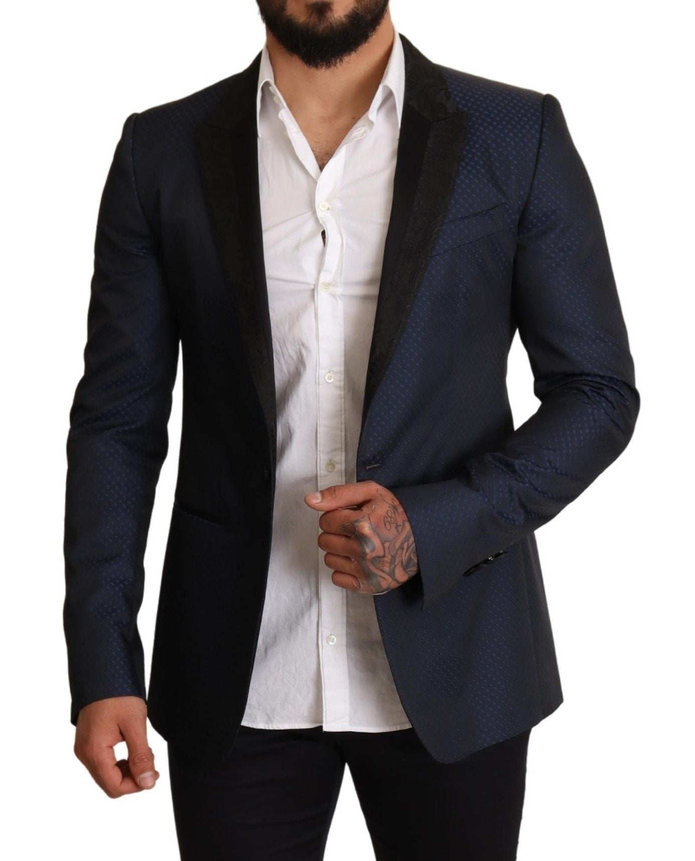 Dolce & Gabbana Elegant Blue Slim Fit Martini Blazer IT48 / M