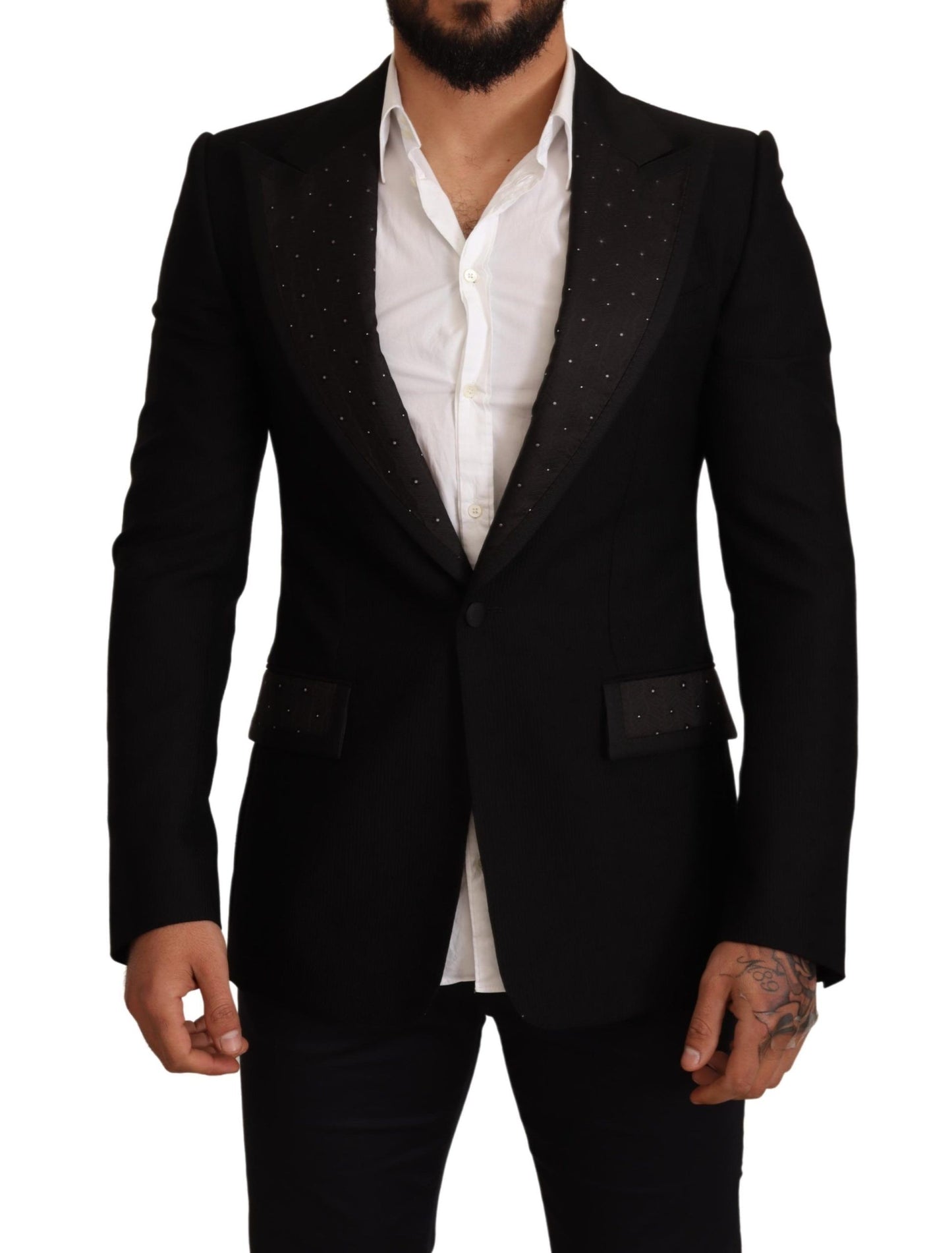 Dolce & Gabbana Elegant Slim Fit Black Blazer Jacket IT48 / M