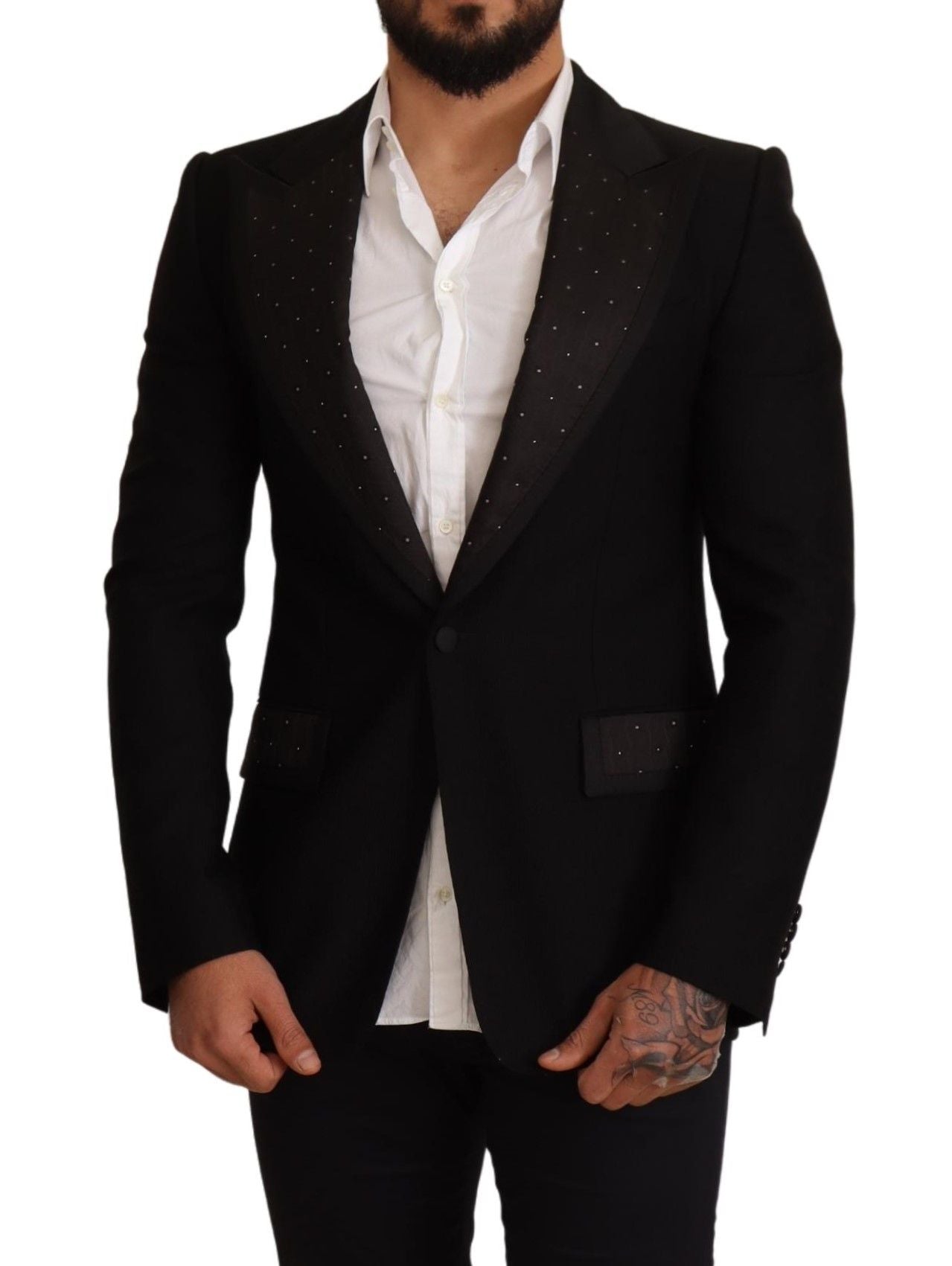 Dolce & Gabbana Elegant Slim Fit Black Blazer Jacket IT48 / M