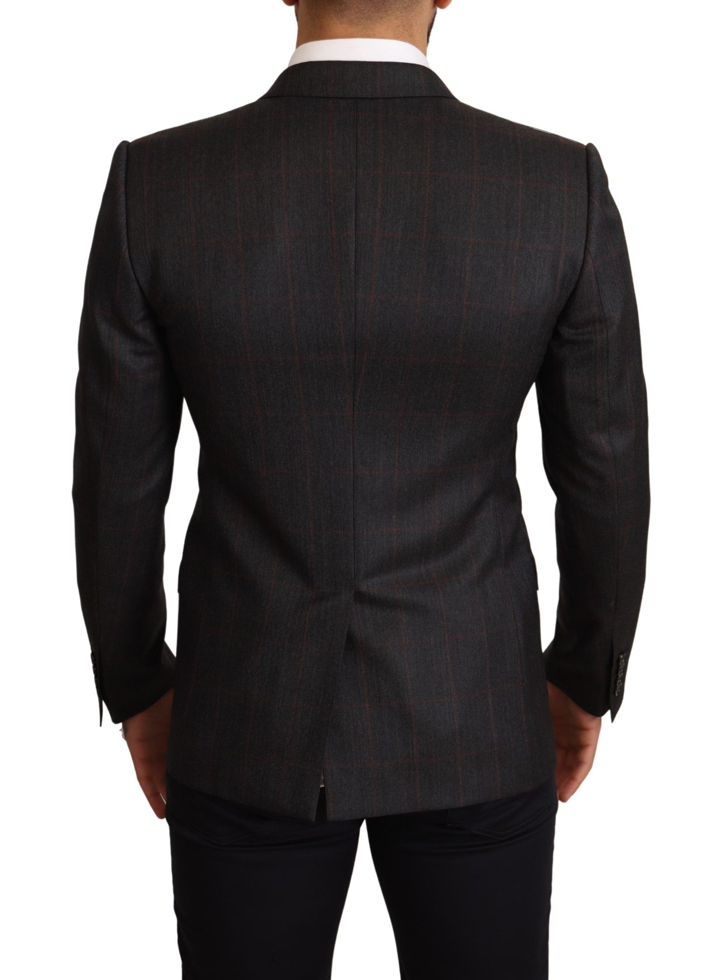 Dolce & Gabbana Elegant Gray Check Martini Blazer IT48 / M