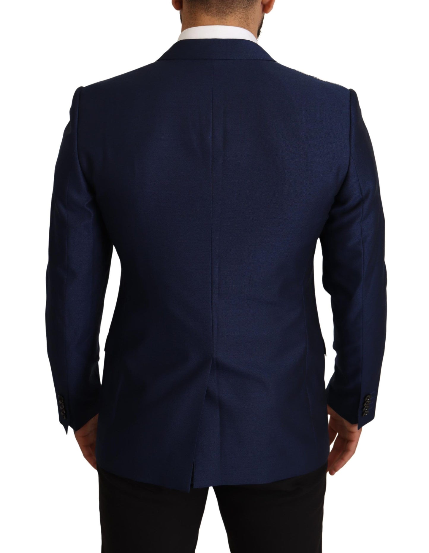 Dolce & Gabbana Navy Blue Virgin Wool Martini Blazer IT48 / M