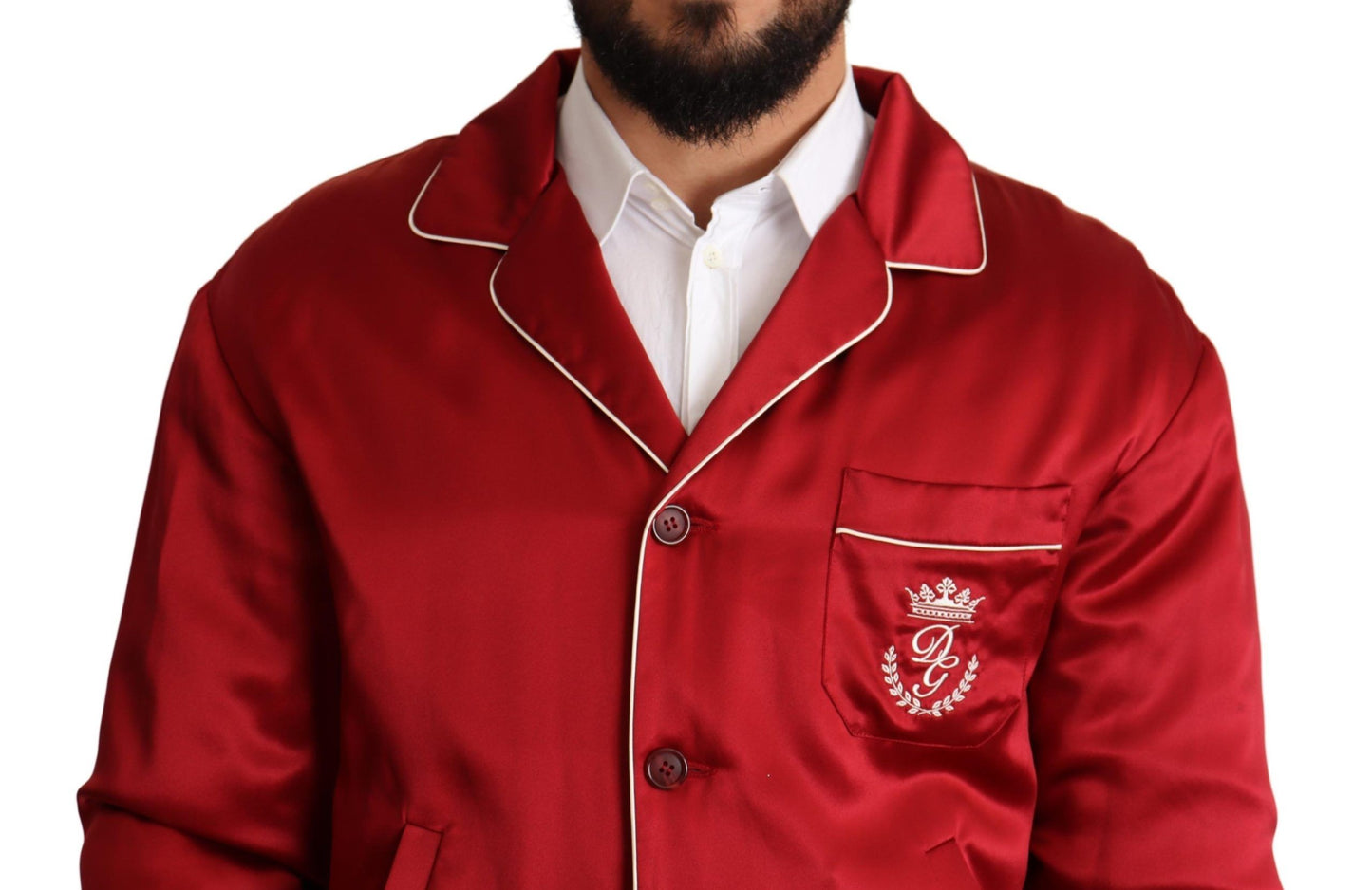 Dolce & Gabbana Sumptuous Silk Red Bomber Jacket IT48 / M